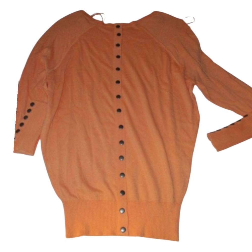 Wearing Your Heart On Your Sleeve Stud Embellishe Peach Sweater-Vintage Size: XS
